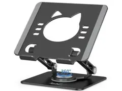 新商品!! 360度回転 iPad タブレット スタンド ブラック 猫 可愛い