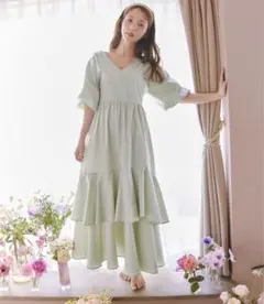 ピーチジョン　バックリボンイレヘムワンピ　ミント