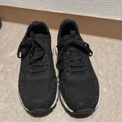 ZARA ブラック スニーカー 37 キラキラ