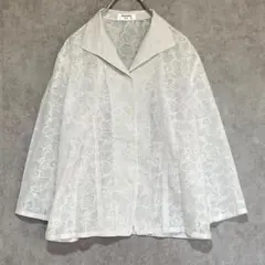 DECORO(M)レースジャケット＊開襟＊レースシャツ＊透け感＊エレガント＊羽織