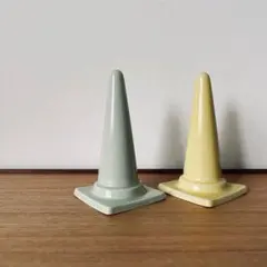 リングホルダー リングスタンド カラーコーン 三角コーン パステルカラー 陶器