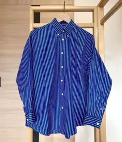 ジムフレックス/ストライプボタンダウン長袖ワイドシャツ