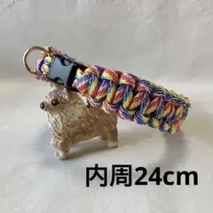 限定値下げ❣️ 訳あり　パラコード　首輪　マルチカラー　レインボー　￼ハンドメイド