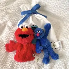 【未使用】エルモとグローバー ぬいぐるみセット