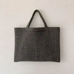 【ヌビバッグLS】 グレー　トートバッグ　レッスンバッグ　ハンドメイド