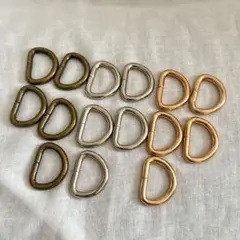 Dリングバックル スライドリング20mm ゴールドシルバーブロンズ15個入り