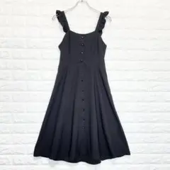 r.p.s ワンピース リボン フレアスカート 黒　P0473