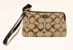 美品!COACH コーチ シグネチャー キャンバス ポーチ