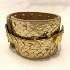 【CELINE】セリーヌ バングル レザー ゴールド