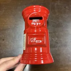 赤い郵便ポスト型インテリア小物　陶器製