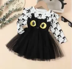 ハロウィン　猫　ワンピース　110cm