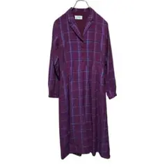 W-152【美品】COUVEE チェック柄 シャツワンピース ロングワンピース