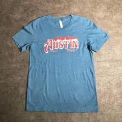 【ヴィンテージ】グラデーションロゴ プリントTシャツ ブルーグレー 古着ZSM4
