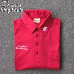 70s USA製 ビンテージ KingLouie ボーリング ポロシャツ レッド