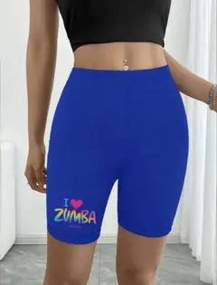 I LOVE ZUMBA ハーフパンツ 青