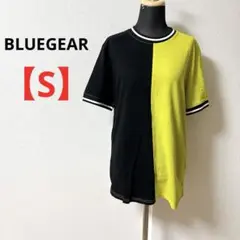 海外古着 BLUEGEAR 【S】 黒/黄緑 半袖 Tシャツ バイカラー
