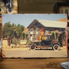 〖ブリキ看板〗ROUTE66 レトログラフ ④ / ルート66 / 20x30㎝