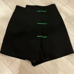 黒　ブラック　ラップ　ショートパンツ　スカート