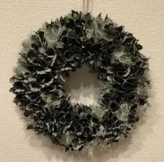 【ハンドメイド】布リース　グリーン系