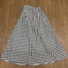 SHOO•LA•RUE ギンガムチェックスカート BLACK L