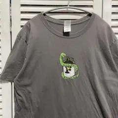アニマル Tシャツ 古着 グレー ヘビ イラスト ワンポイント