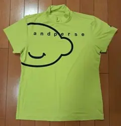 【美品】andperse ライムグリーン ハイネックシャツ　Mサイズ