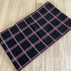極上の逸品です♪モダンな格子☆黒地☆間道☆八寸名古屋帯☆正絹