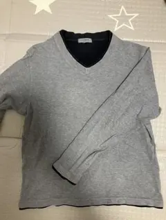 anti-label グレー Vネック長袖シャツ M