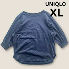 UNIQLO ドルマンスリーブ　プルオーバー　ラウンドカット　ネイビー　XL