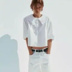 ZARA ピーターパン　カラーポプリンシャツM