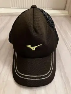 ミズノ ブラック メッシュ キャップ　黄緑