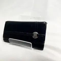 アニエスベー 4連 キーケース 小物入れ ロゴ 金具 レザー 黒　ブラック