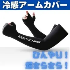 アームカバー UVカット 冷感 アイスシルク 男女兼用 アウトドア 黒 M
