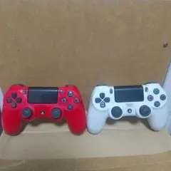 Sony DualShock 4 コントローラー 赤と白セット