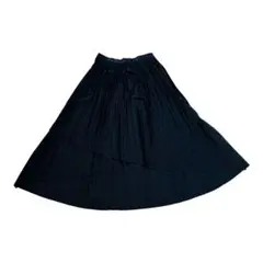 ✨新品✨プリーツスカート ロング L ブラック 前後 アシンメトリー 大人