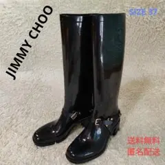 JIMMY CHOO ジミーチュウ レインブーツ 長靴 黒 ブラック チェーン