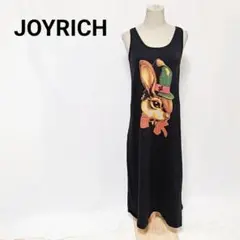 ジョイリッチ JOYRICH うさぎプリントロングワンピース Sサイズ 黒