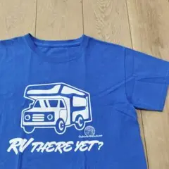 US古着 キッズTシャツ 車 RV THERE YET? ブルー 青