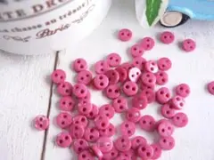 【即購入OK】100個（#2512）4mm　4ミリ　ボタン 人形　ドール ピンク