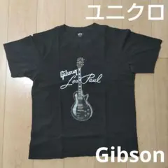 【古着】Gibson Les Paul Tシャツ Lサイズ ブラック ユニクロ