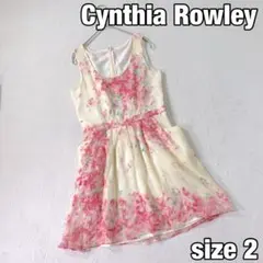 【Cynthia Rowley】ワンピース シルク花柄 バックファスナー 2