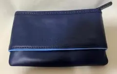 【中古】IMPERIAL HOTEL ネイビー レザーポーチ