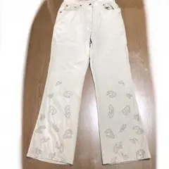 81【伊太利屋】カジュアルパンツ ラインストーン 黒 人気 ノームコア