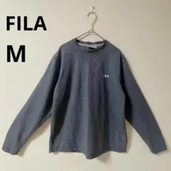 【フィラ】FILA 　ロンＴ　ワッフル　カットーソー薄手ダークグレー 介護 Ｍ