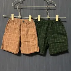 【2枚セット】BREEZE ハーフパンツ110㎝ チェック