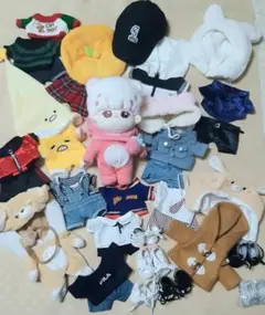 ジョングク　20㎝ぬいぐるみ　ぬい服　まとめて　ホワイト