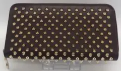 JJ143 クリスチャンルブタン ラウンドファスナー長財布 スタッズ