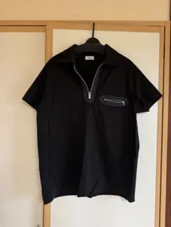 Allege 黒 20ss ハーフジップポロシャツ