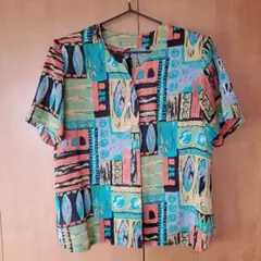 ハンドメイド　ブラウス　透け感有