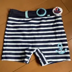男の子用ストライプ水着（ネイビー）